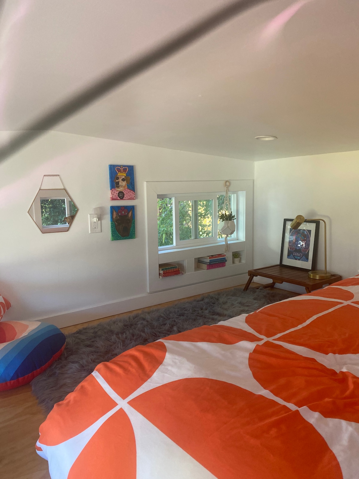 Loft with queen bed (note loft area is under 5 feet)