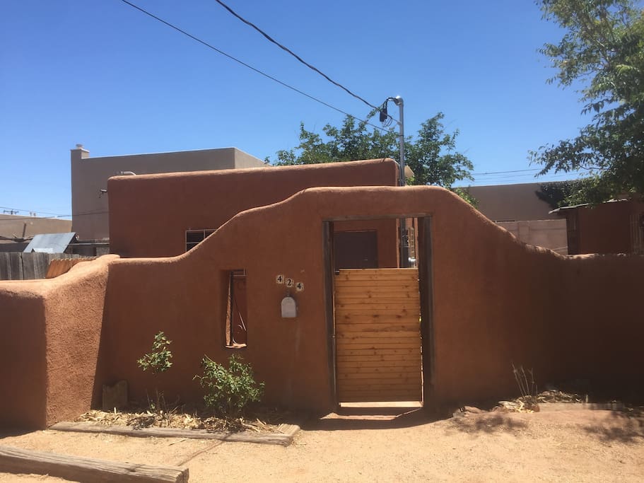 Adobe wall surrounding Casita