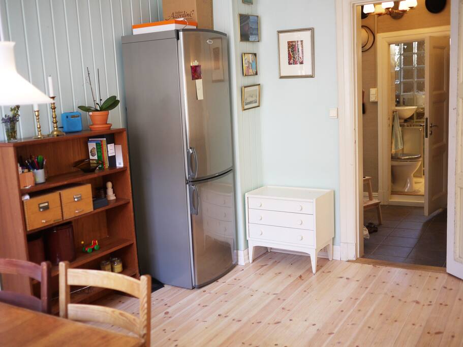 Fridge and freezer.
