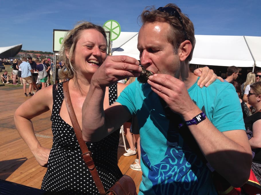 Bettina and Henrik at NorthSide - in the Oyster Bar