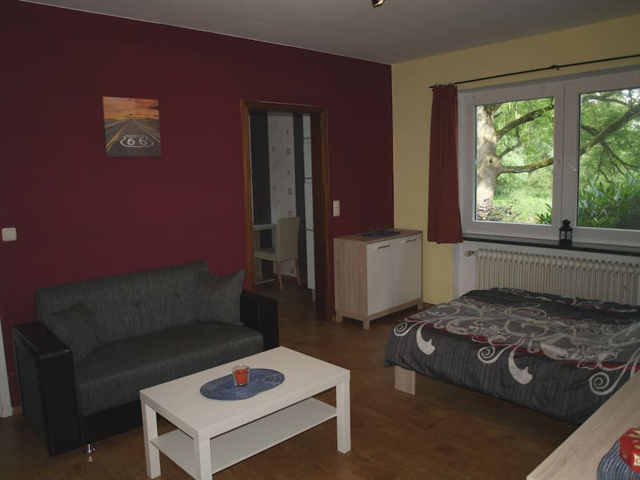 Wohnzimmer, Bett 1,40 m