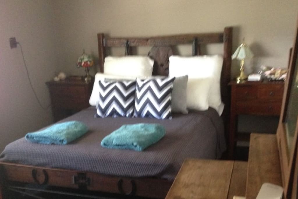 Hand made bed in Bedroom
