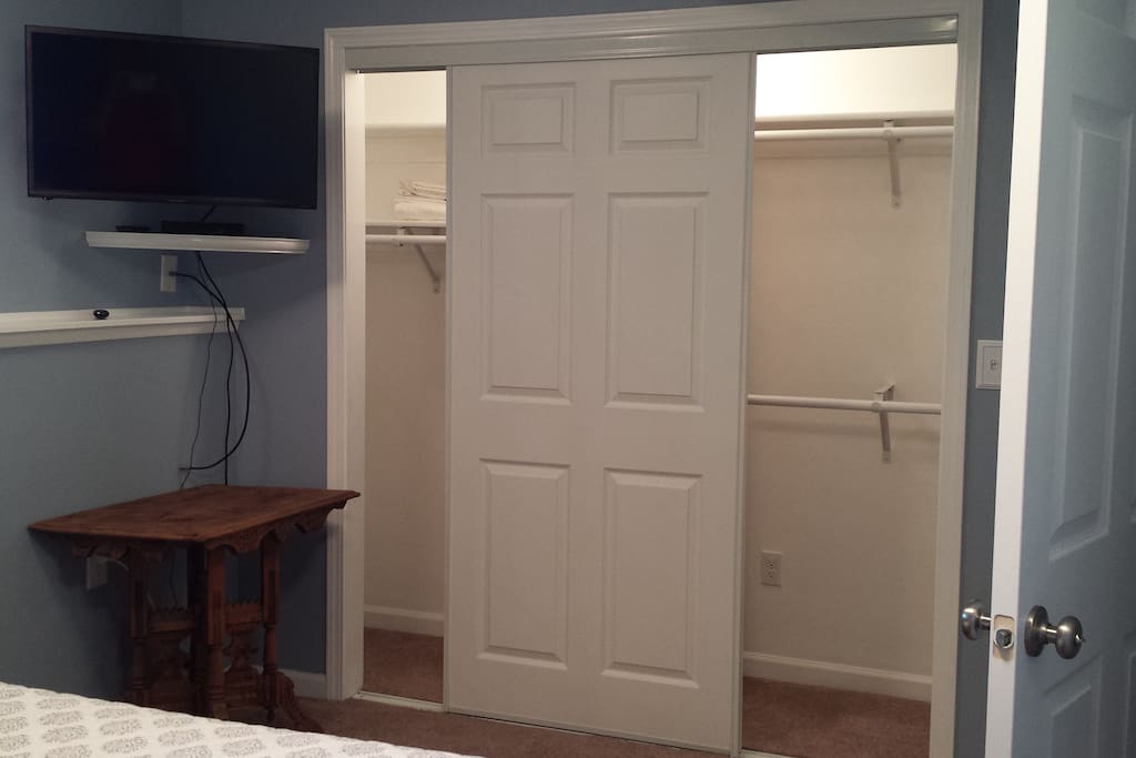 Large closet in bedroom & Roku TV