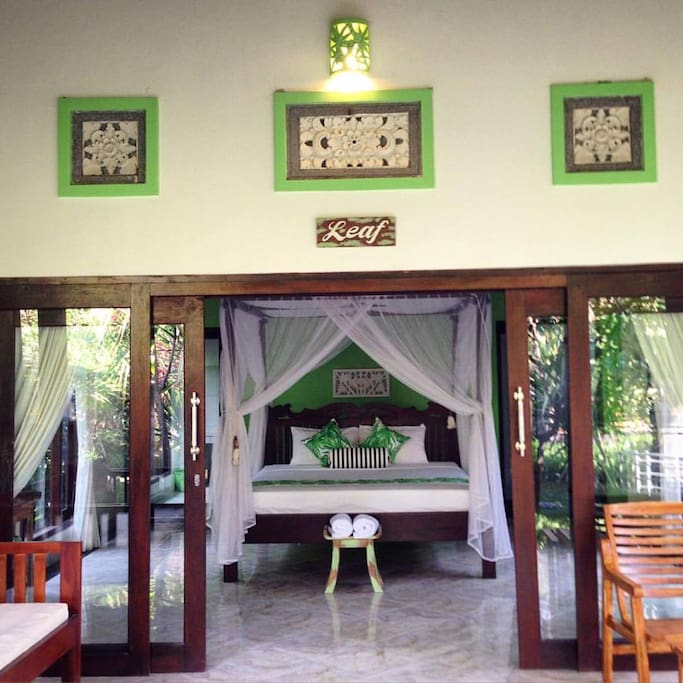 Leaf Bungalow - private bungalow with kitchen, bathroom, spacious bedroom and massive private terrace with daybed