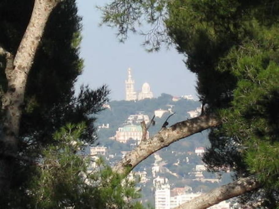 Vue de la terrasse sur Notre Dame de la Garde