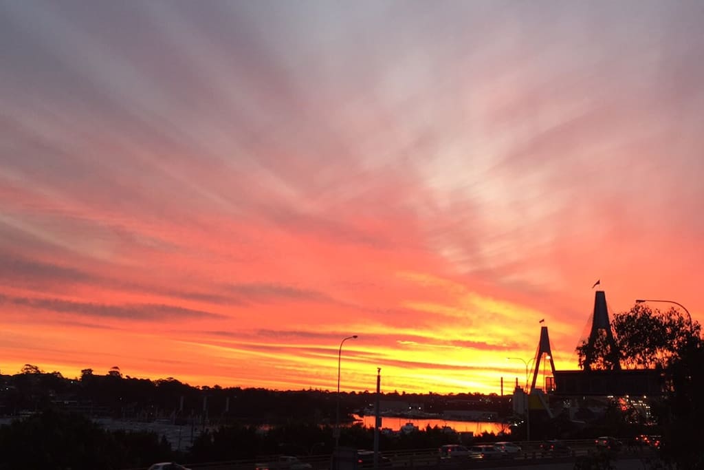 Beautiful sunset from the balcony