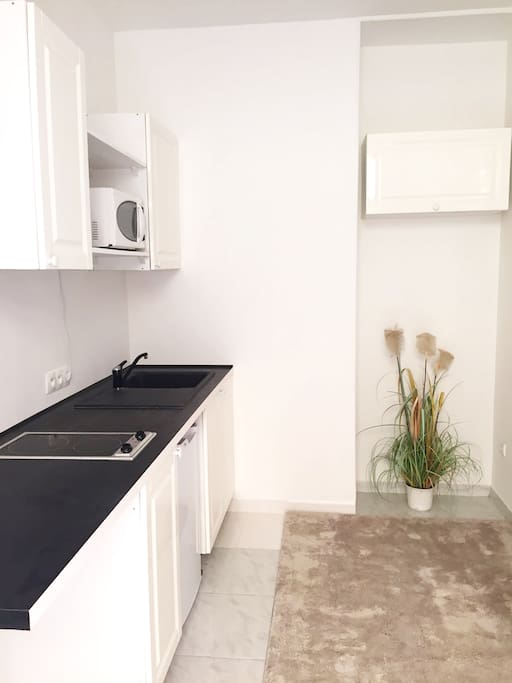 Kitchenette. Studio 3 , with garden , 5 min to Monte Carlo Casino walking.