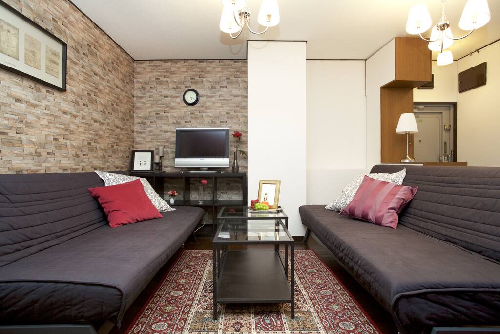 living room : 2
semi double sofa beds