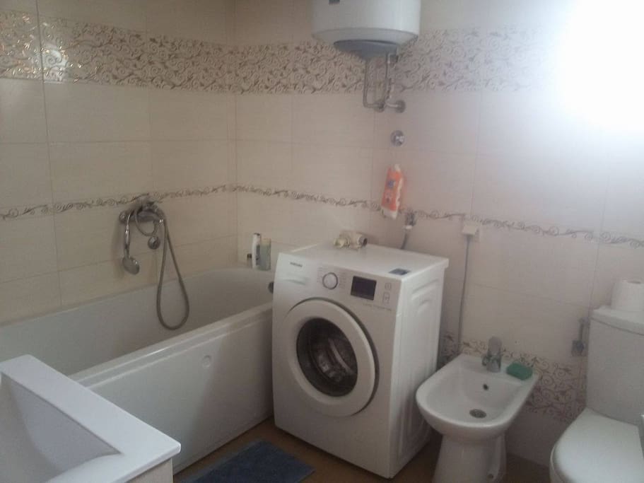 Bathroom with wash machine