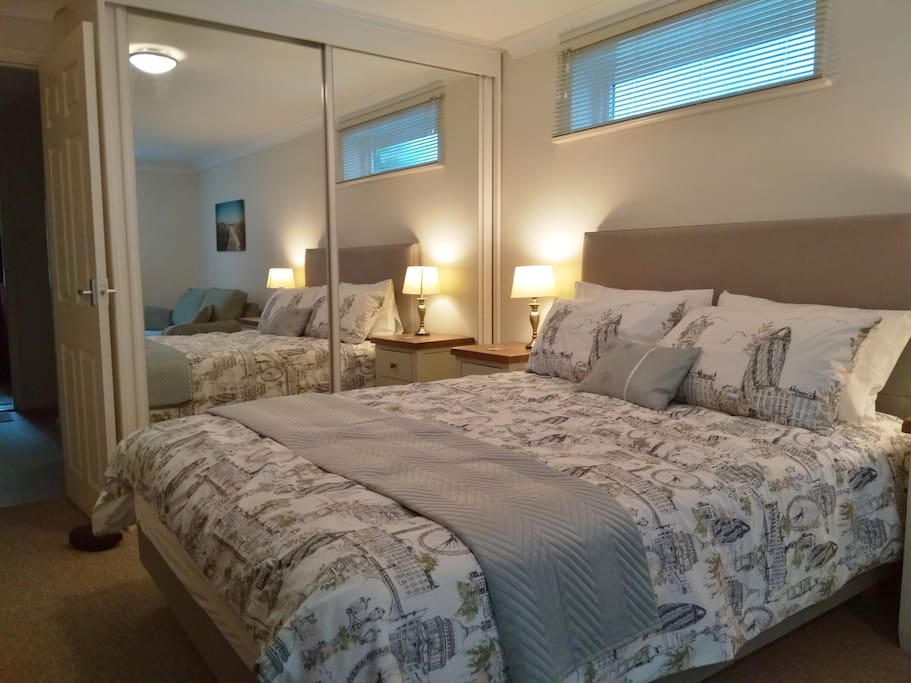 King double bed, large wardrobe