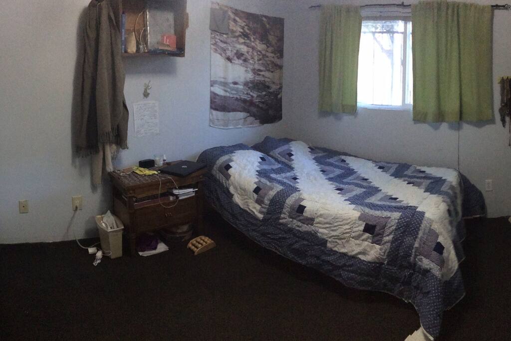 Bedroom is bright and spacious. relax, put some incense on and fall asleep on a super comfy bed!