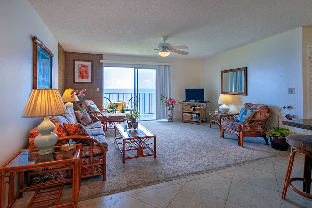 Comfy living room at our Alii Kai 3103 unit