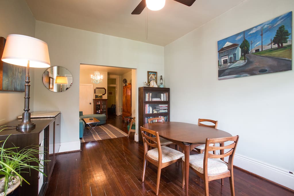 1st view of apartment. Seating for 6 diners.