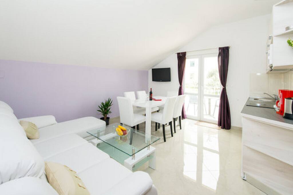 View of the living room and the sitting area