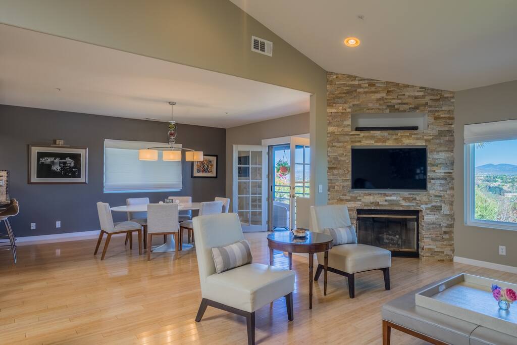 Living room and dining area