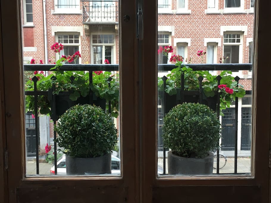 Charming Juliet balcony off the living room (one of three balconies!).