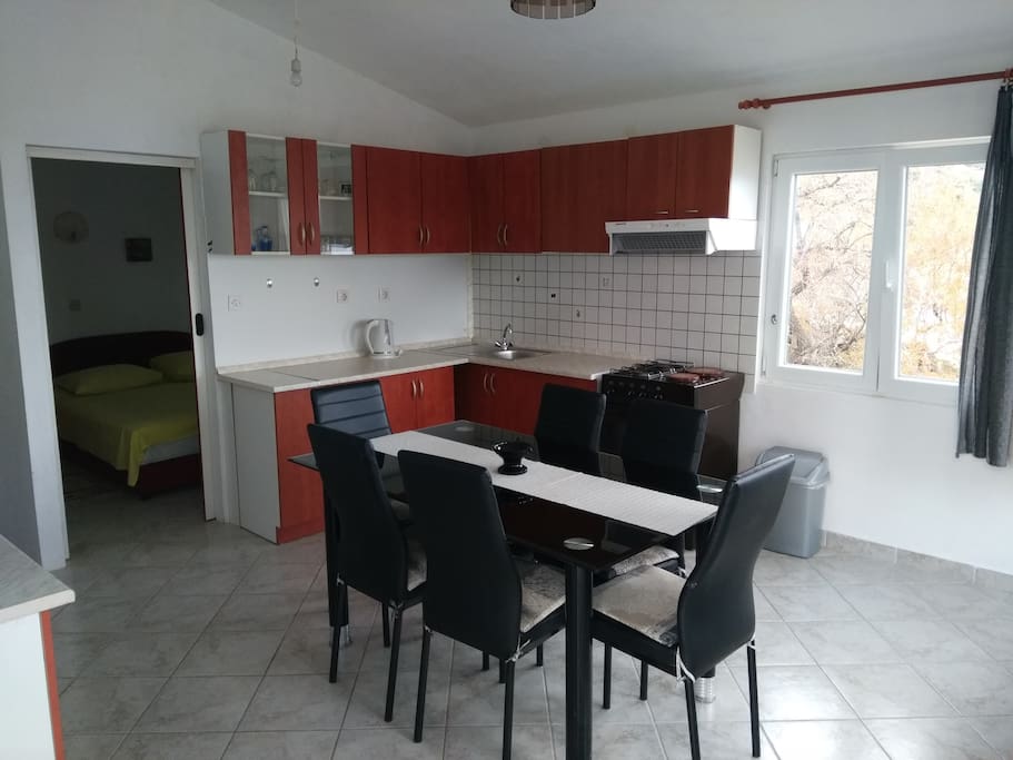 Living room and kitchen