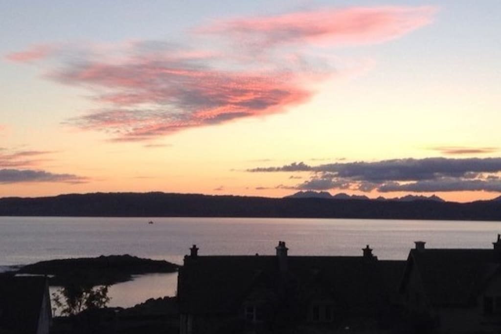 Sunset views over to the Isle of Skye