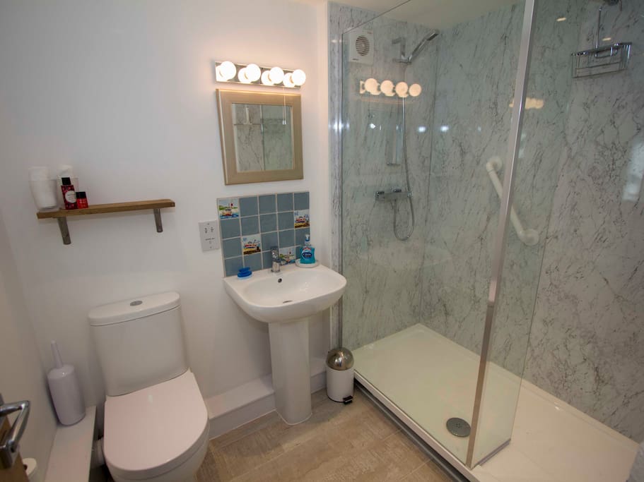 Own bathroom with large shower
