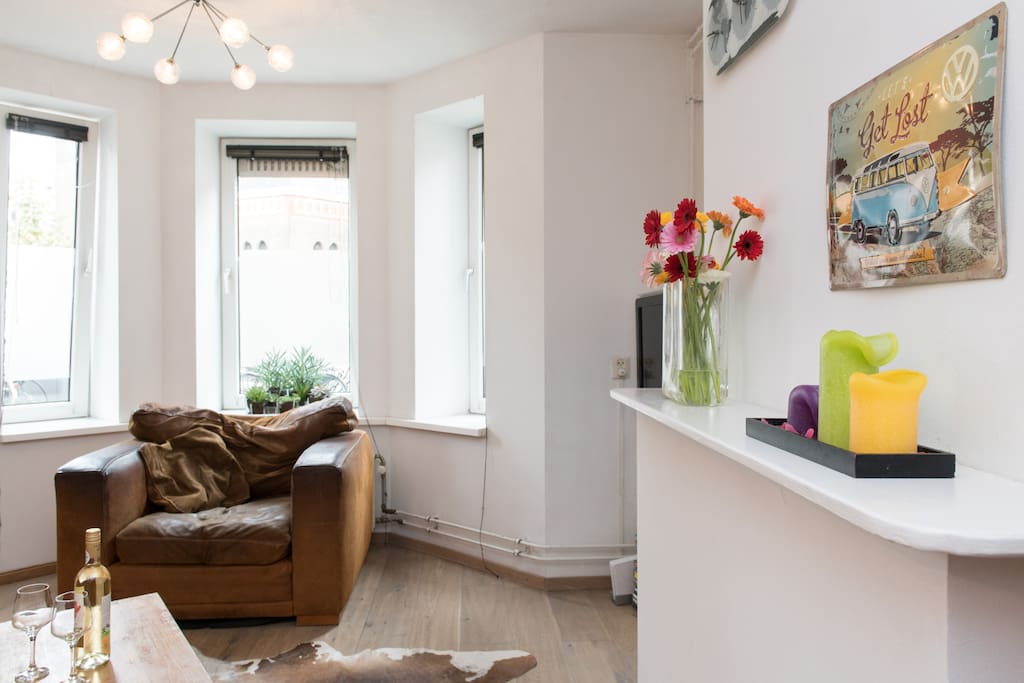 Living room, the dinner/worktable (160x60) with 2 benches is not pictured