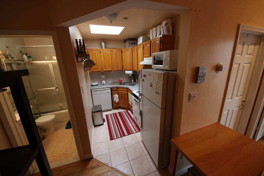 Shared bathroom and kitchen