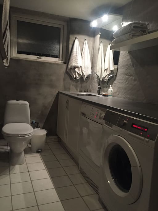 Own bathroom with washer and dryer