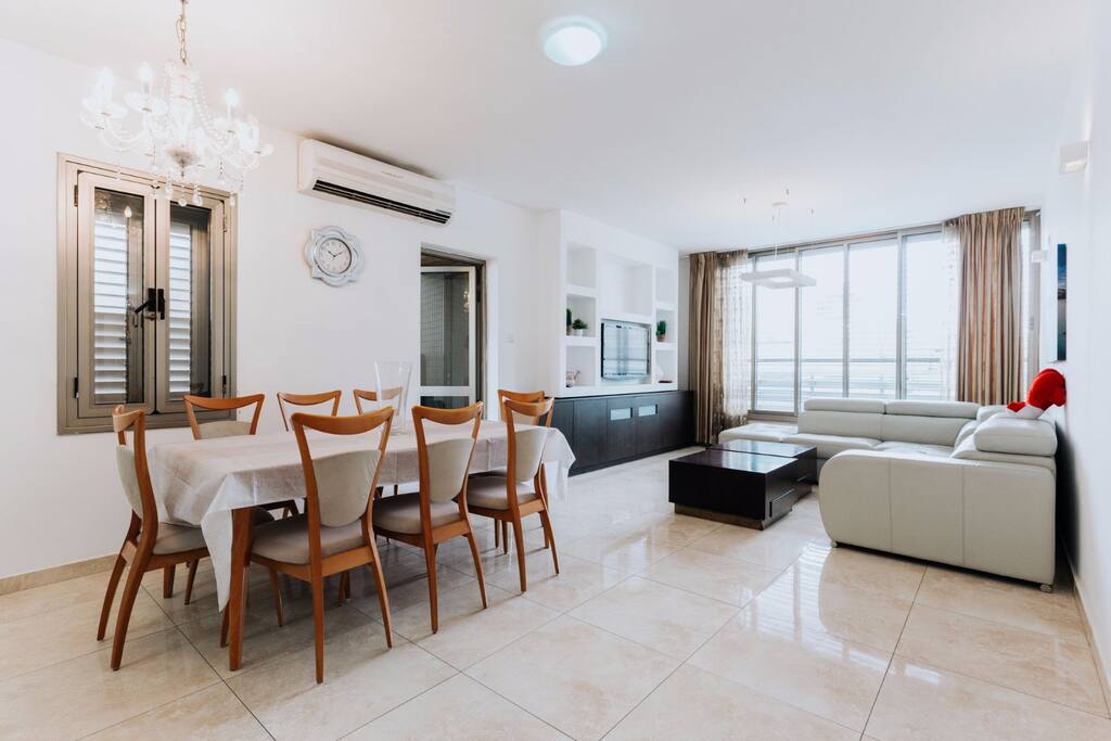 Dining area and large living room