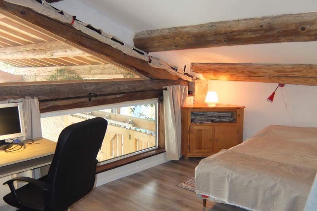Bedroom 1 with double bed and skylight