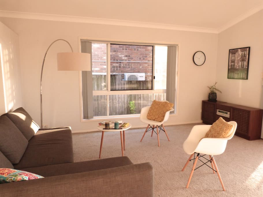 Morning light into the large, open living area