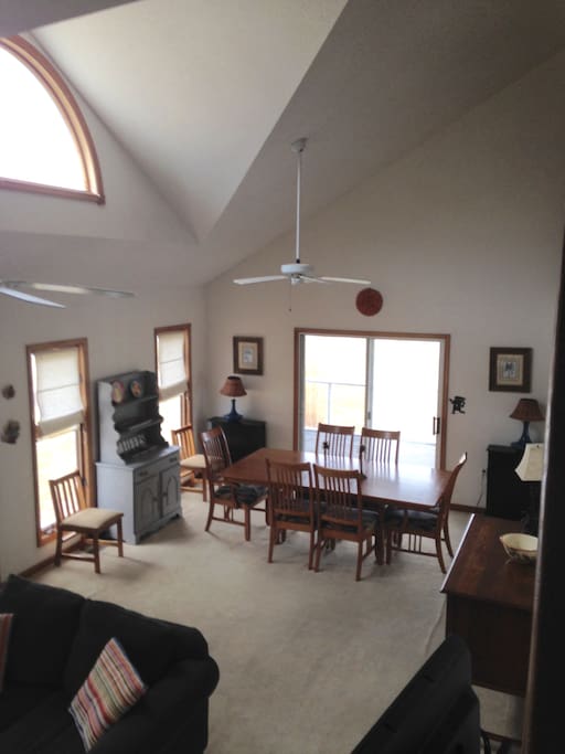 Dining area, and screened porch beyond.