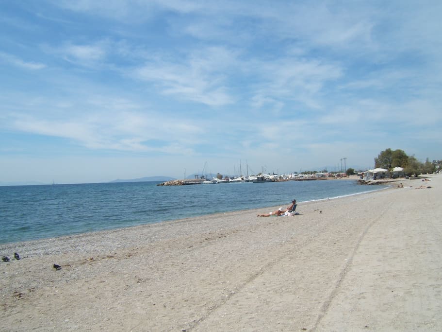 The beach in front of our place