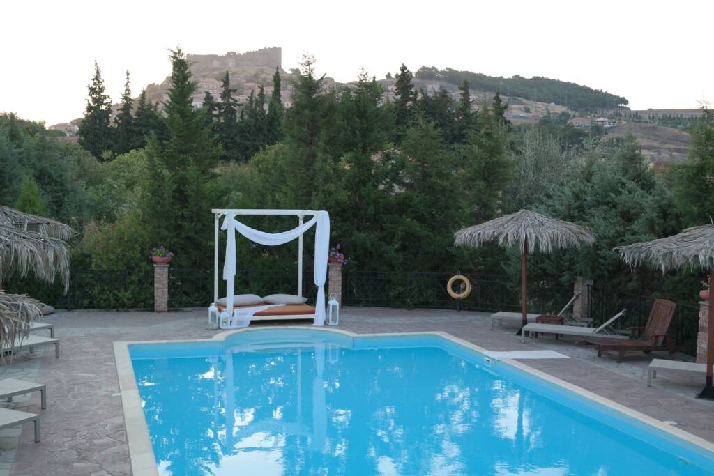 Pool area overlooking the castle