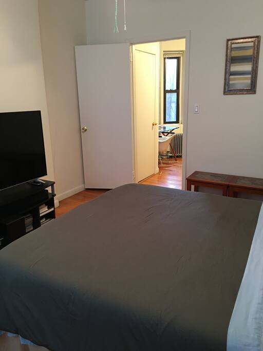 Bedroom door can be locked from inside.
