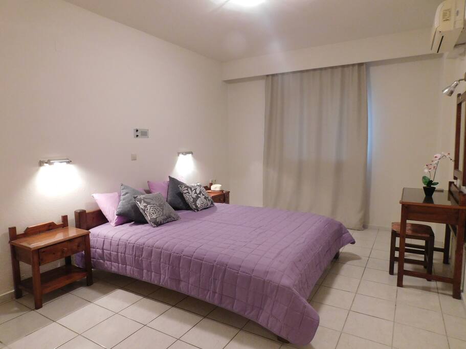 Our Quad rooms has two single beds and a King size bed. Great for families
