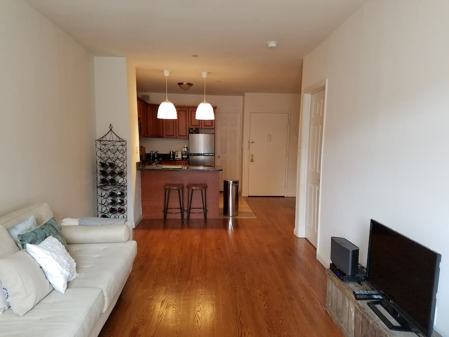 Living room with breakfast bar