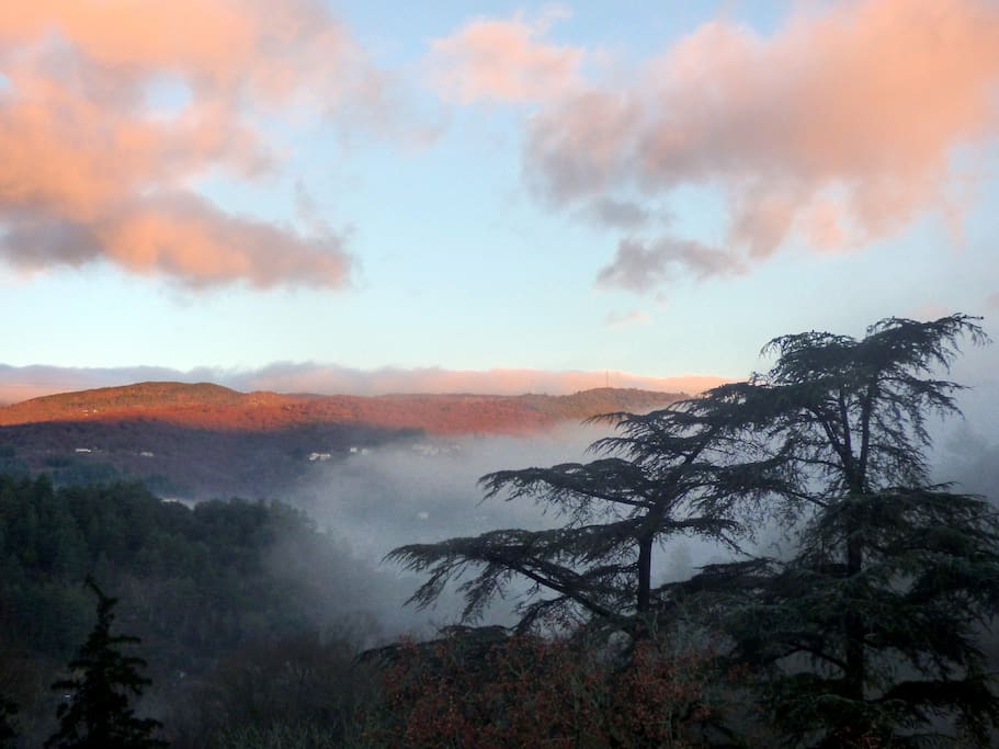Vue Ouest, coucher du soleil