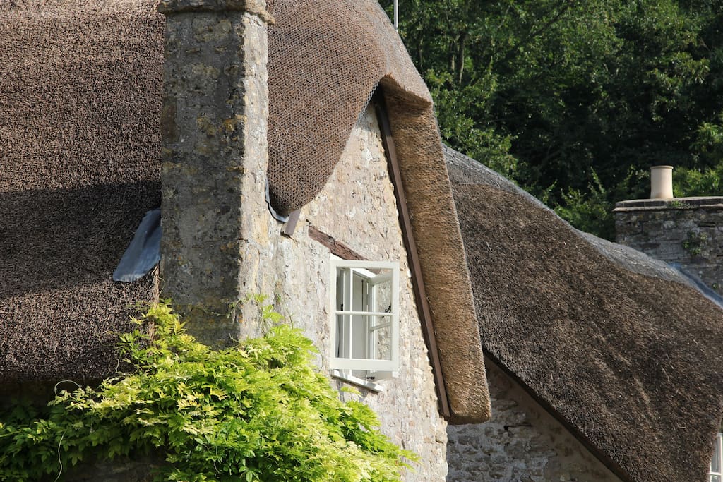 Pretty thatched roof over your bedroom window