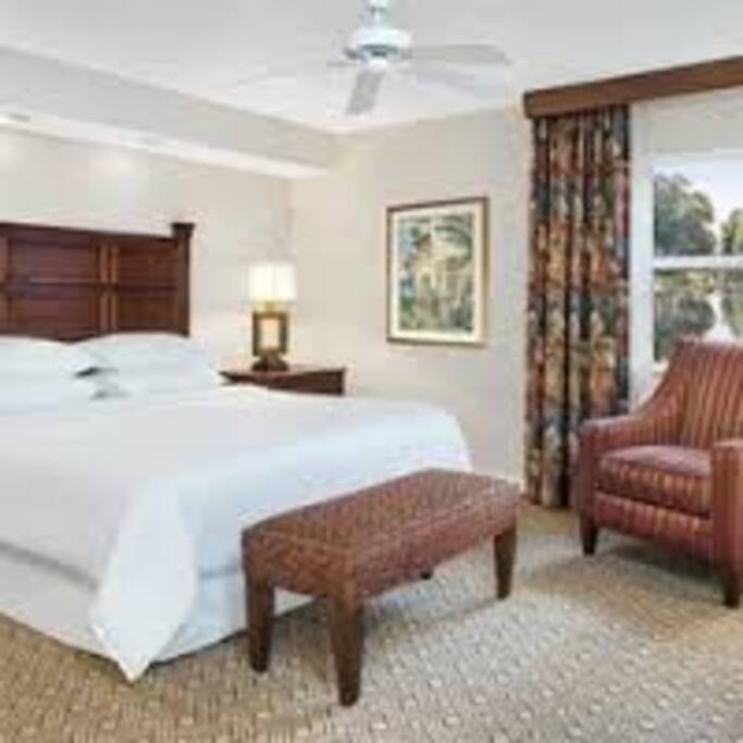 Master bedroom with a large king size bed (sample picture)