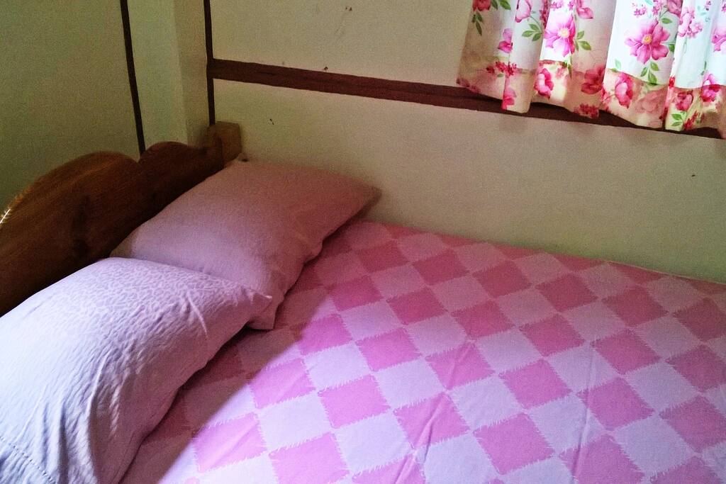 Comfy, inviting bed