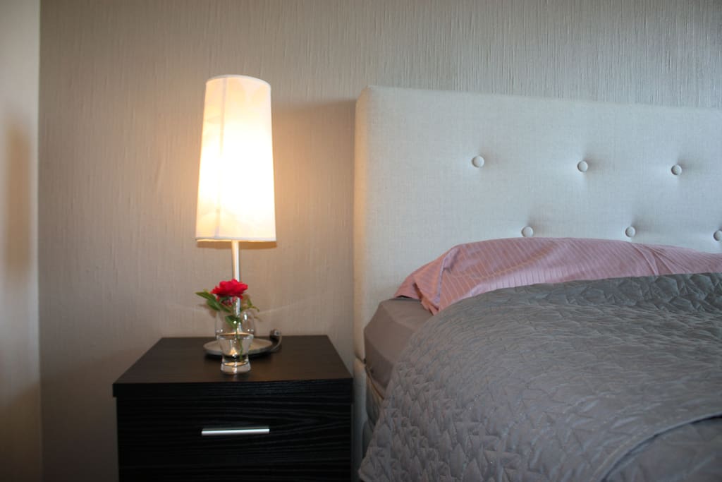 Double-bed and baby-bed.