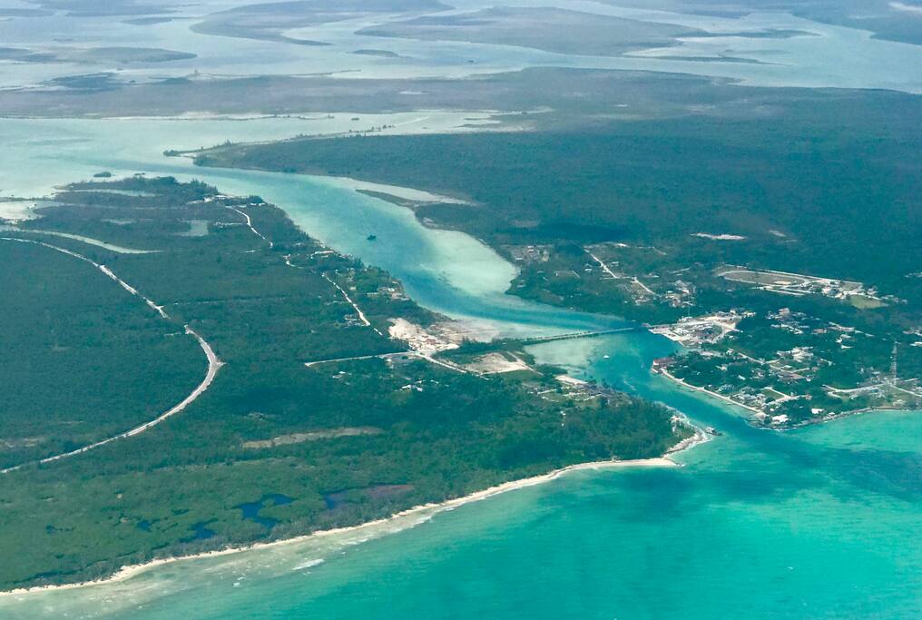 Flying over Fresh Creek, to Big Bamboo