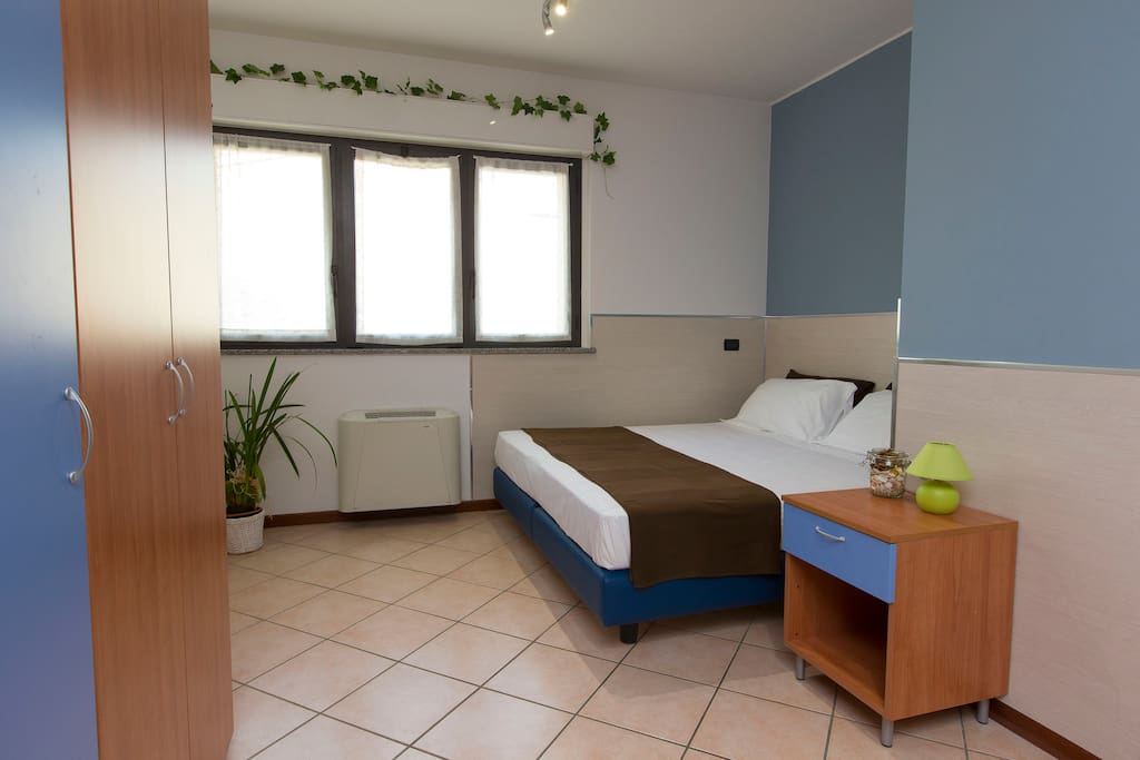 bed and wardrobe