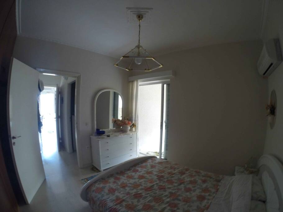 main room with double bed
