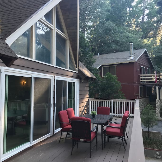 Half the patio, great dining table