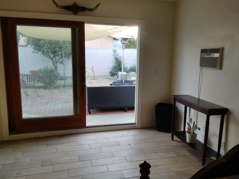 Looking from Master bedroom onto the private patio