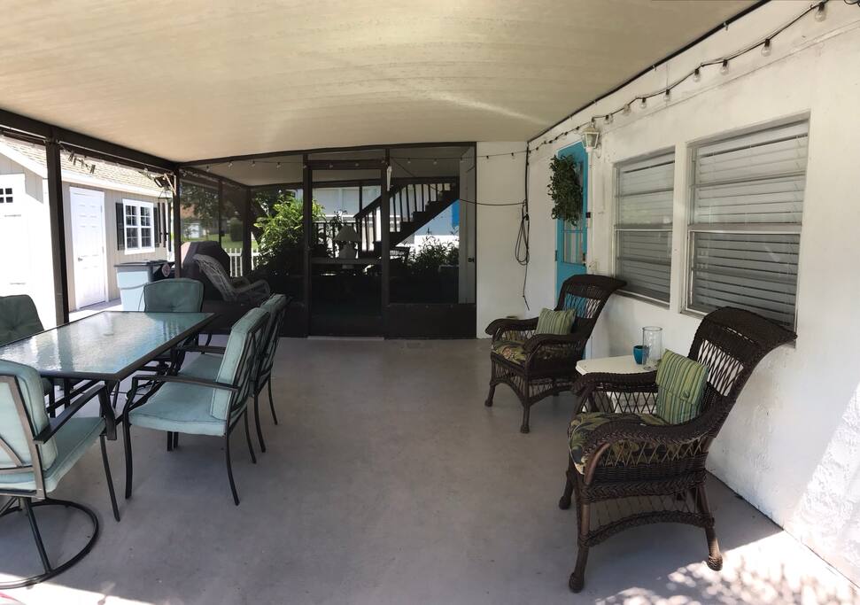 outside sitting area with table