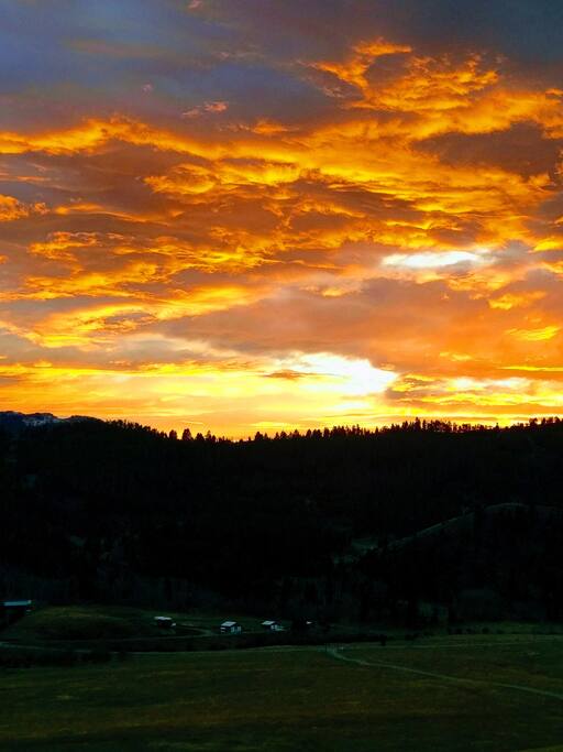 Sunset due North