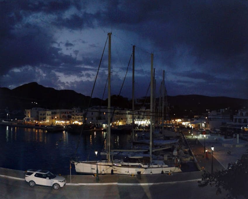 Balcony view at night