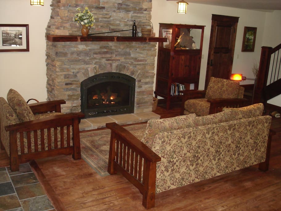 Cozy fireplace