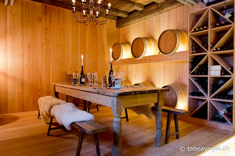Luxury 250 yr old Swiss farm with wine cellar